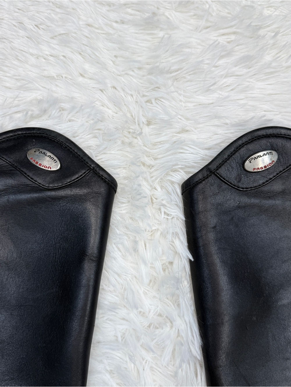 Black Parlanti Leather English Horseback Riding Half Chaps. Good Condition. - Picture 5 of 9